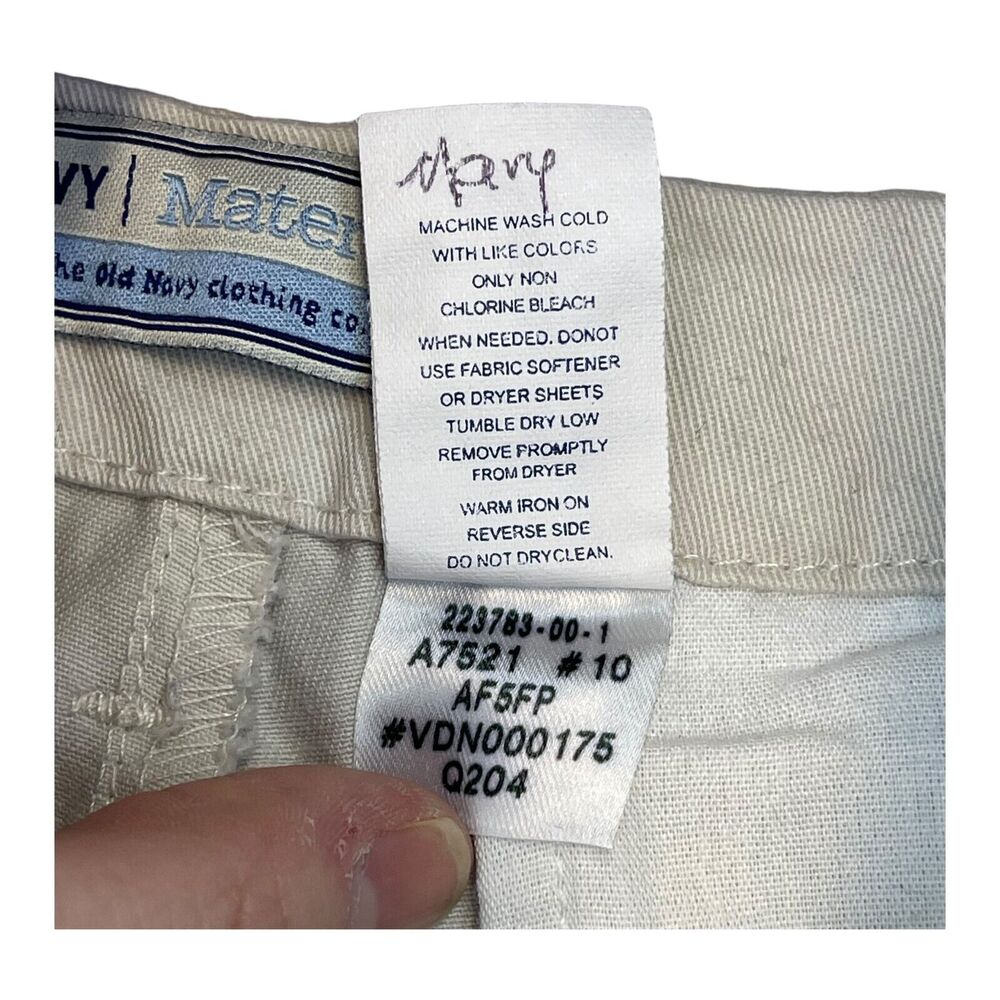 Old Navy Maternity Dress Pant Women's XS Ivory Cotton Low-Rise Flare Leg Formal - Picture 8 of 9
